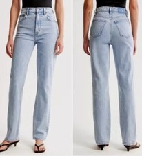 Abercrombie Fitch Jeans Womens Sz 31/12s Blue The 90s Straight Ultra High Rise