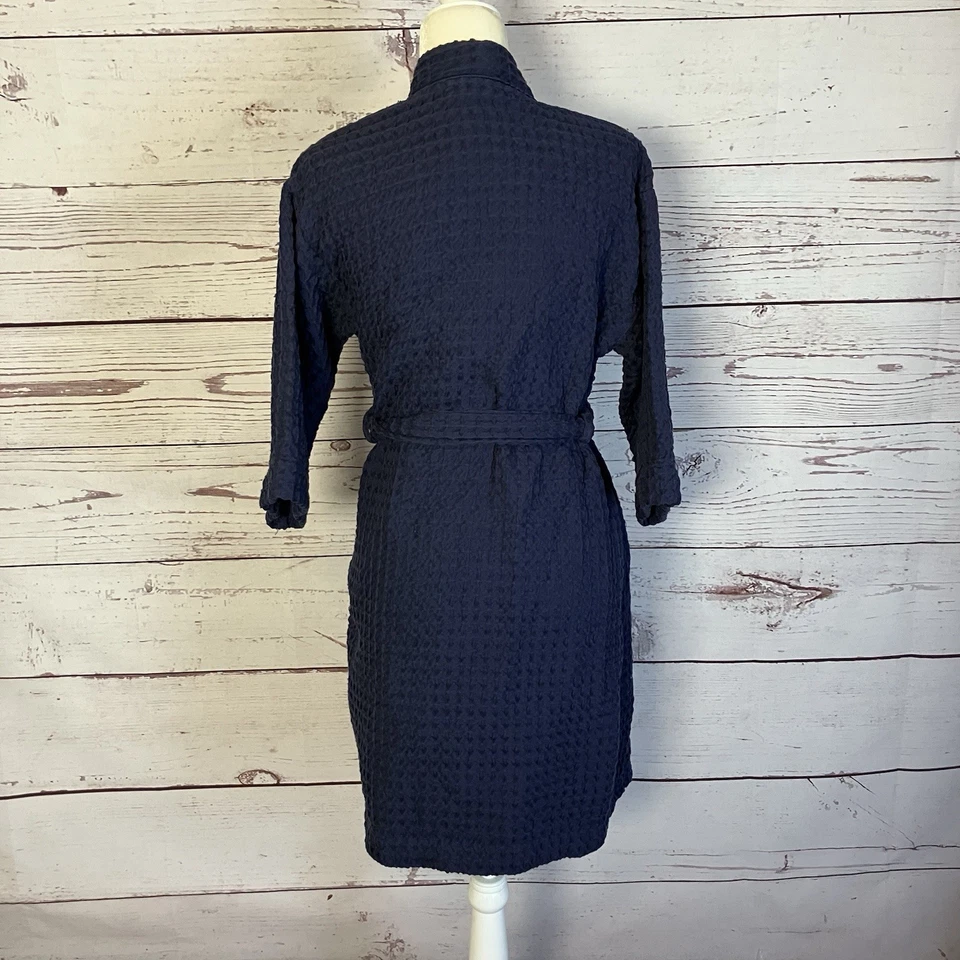 Bata Nordstrom para mujer talla mediana azul marino texturizada corbata corta cintura Foto 3 de 4