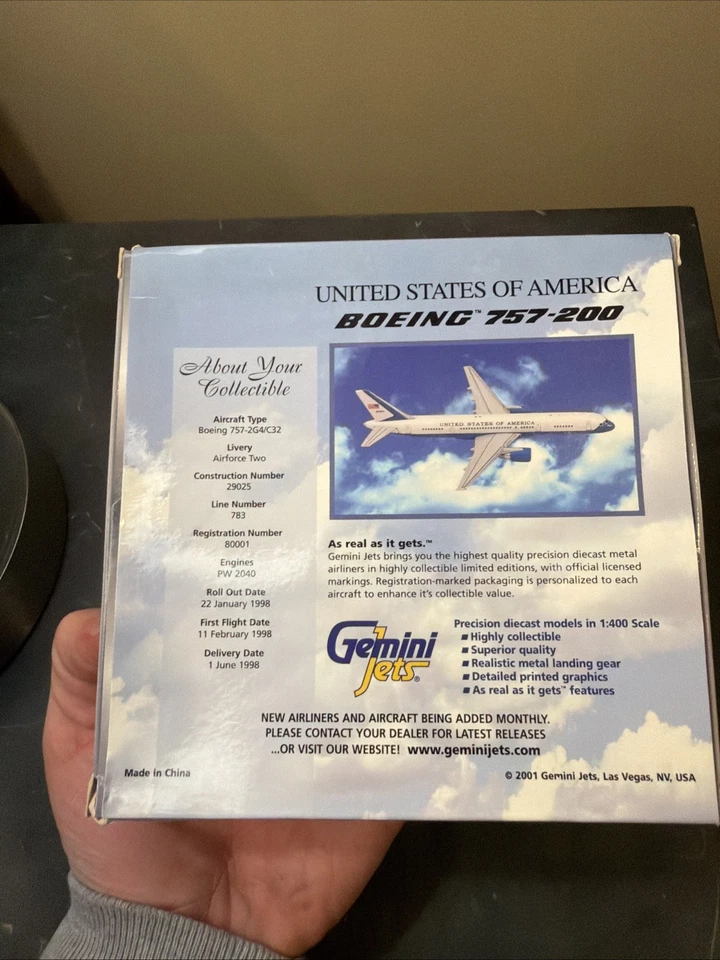 Gemini Jets Airplane Model United States of America Boeing B757-200 80001 Toy - Image 3 of 4