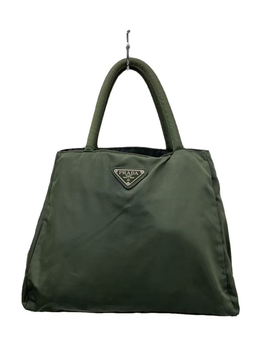 PRADA Handbag Nylon KHK Solid Authentic Rare Exce… - image 1