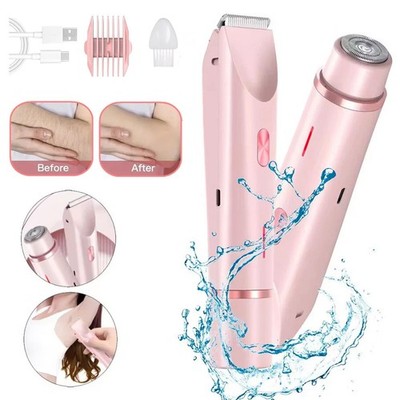 2 in 1 Dual Head Electric Lady Waterproof Shaver Razor For Women Private Area US