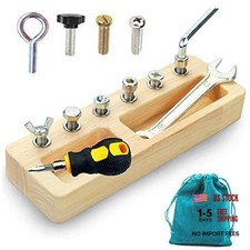 14 Pcs Kids Montessori Screwdriver Board Set, Wooden Screw Driver Activities