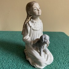Nao by Lladro Girl with Puppy Figurine. Pristine condition. Free UK delivery. 
