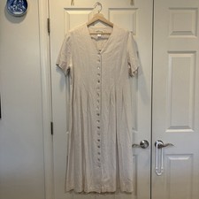 Orvis Women’s Cream Linen Button Down Dress Size 20