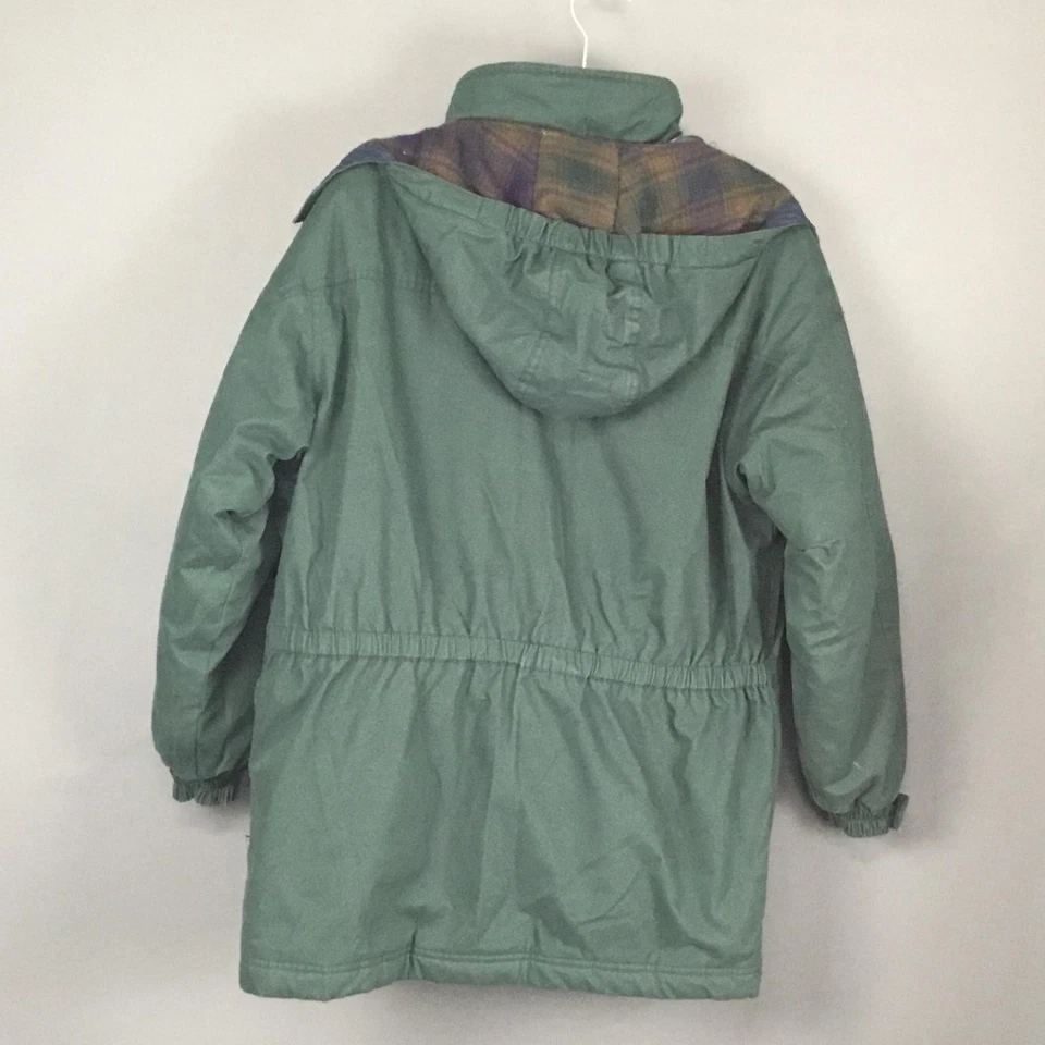 Chaqueta Pacific Trail Juvenil 14/16 Verde Con Capucha Aislada Forrada a Cuadros Parka Abrigo Foto 2 de 4