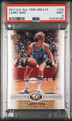 2011 UD ALL-TIME GREATS #122 LARRY BIRD 44/50 PSA 9