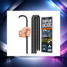 12 Inch Trampoline Anchors  Ground Stakes - Heavy Duty Accessories for Stabilit