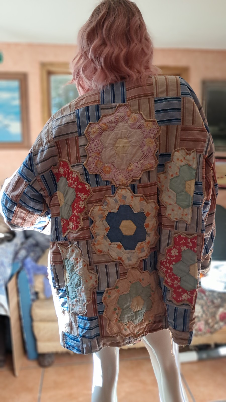 Handmade Upcycled Quilt Jacket Patchwork and Gran… - image 6