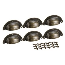 6pcs Cup Pull Shell Handles Half Moon Kitchen Cupboard Cabinet Door Drawer