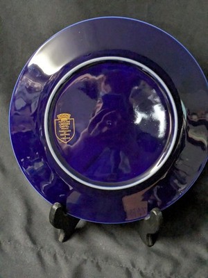 Limoges Castel France Cobalt Blue and 22K Gold Plate Curtsying