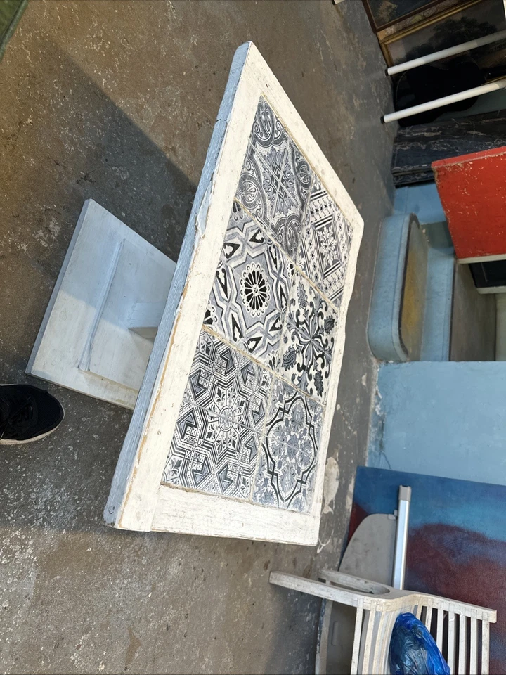 Hand Mad Coffee Table with Mediterranean tiles style. - Image 2 of 4