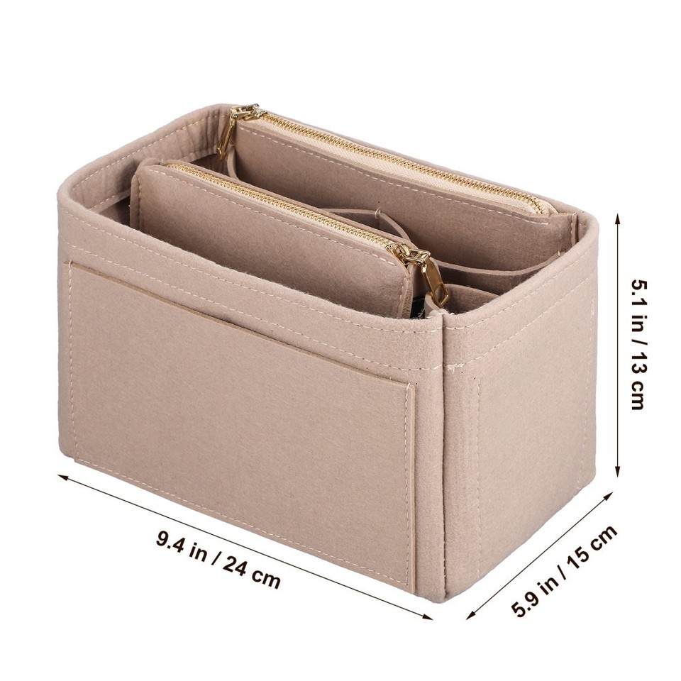 Tote Box Rack 2 Pieces Bag Insert Organiser Tote Felt Handbag Organizer Makeup | eBay ...