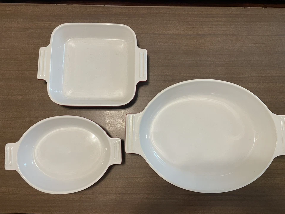 Cuisinart 3-pc Red Stoneware Bakeware 14” 3.5 qt, 9” 1.75 qt and 9.5” 1.25 qt EC - Image 2 of 4