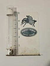 Vtg. Perfect Power Service Station Rain Gauge Advertising Sign - Gas & Oil