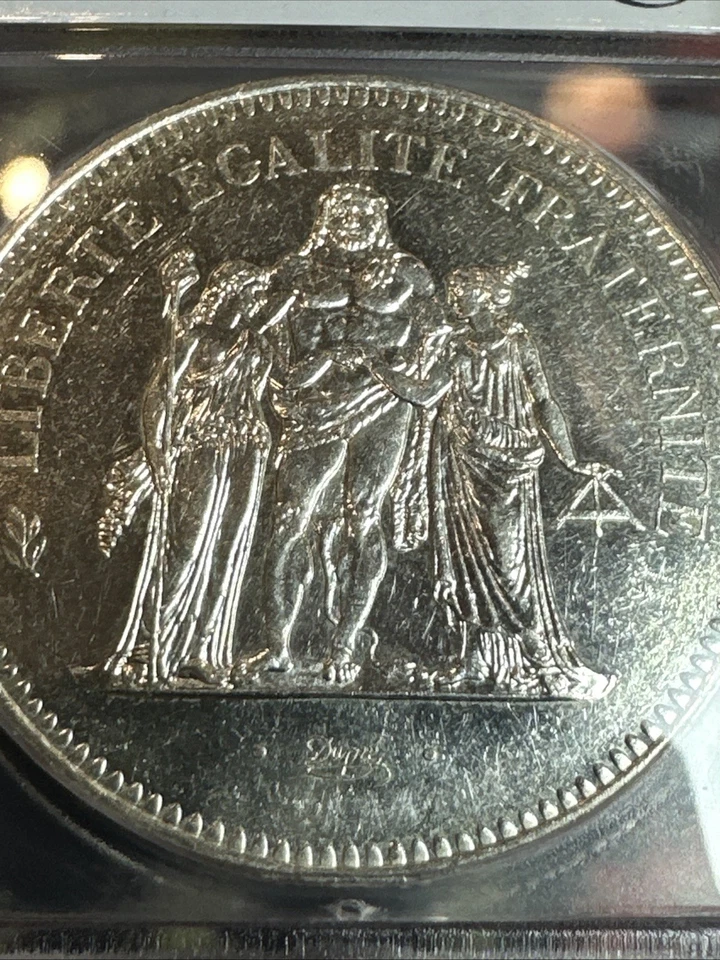 Moneda de 50 francos de plata 1974 Francia 🇫🇷 "Hércules" Foto 3 de 4