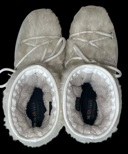 Moon Boot Women's Monaco Low Fur WP 2 Snow Boots White sz 7.5 US - Picture 16 of 22
