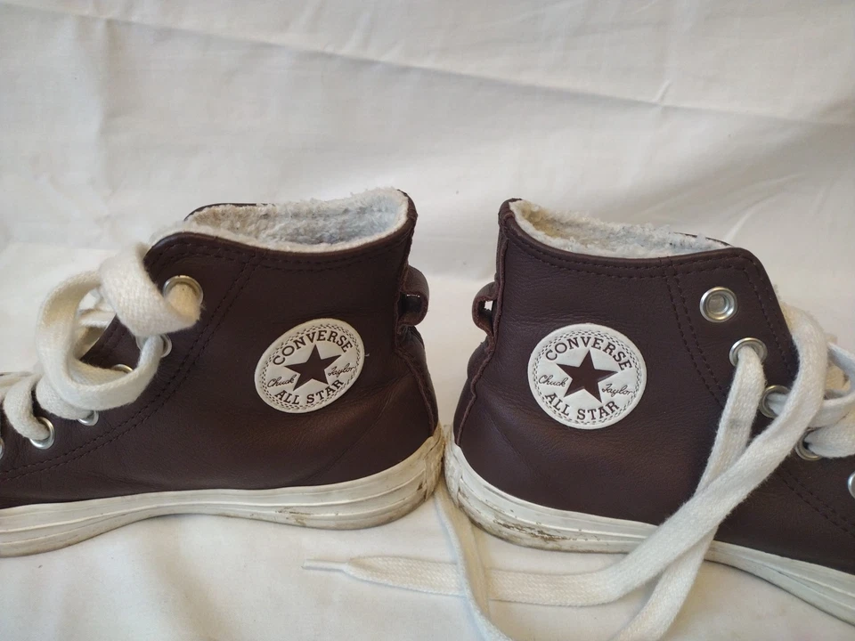 Converse Chuck Taylor Shearling Burnt Umber leather, Fleece Lined UK 4 / EU36.5 - Image 2 of 4