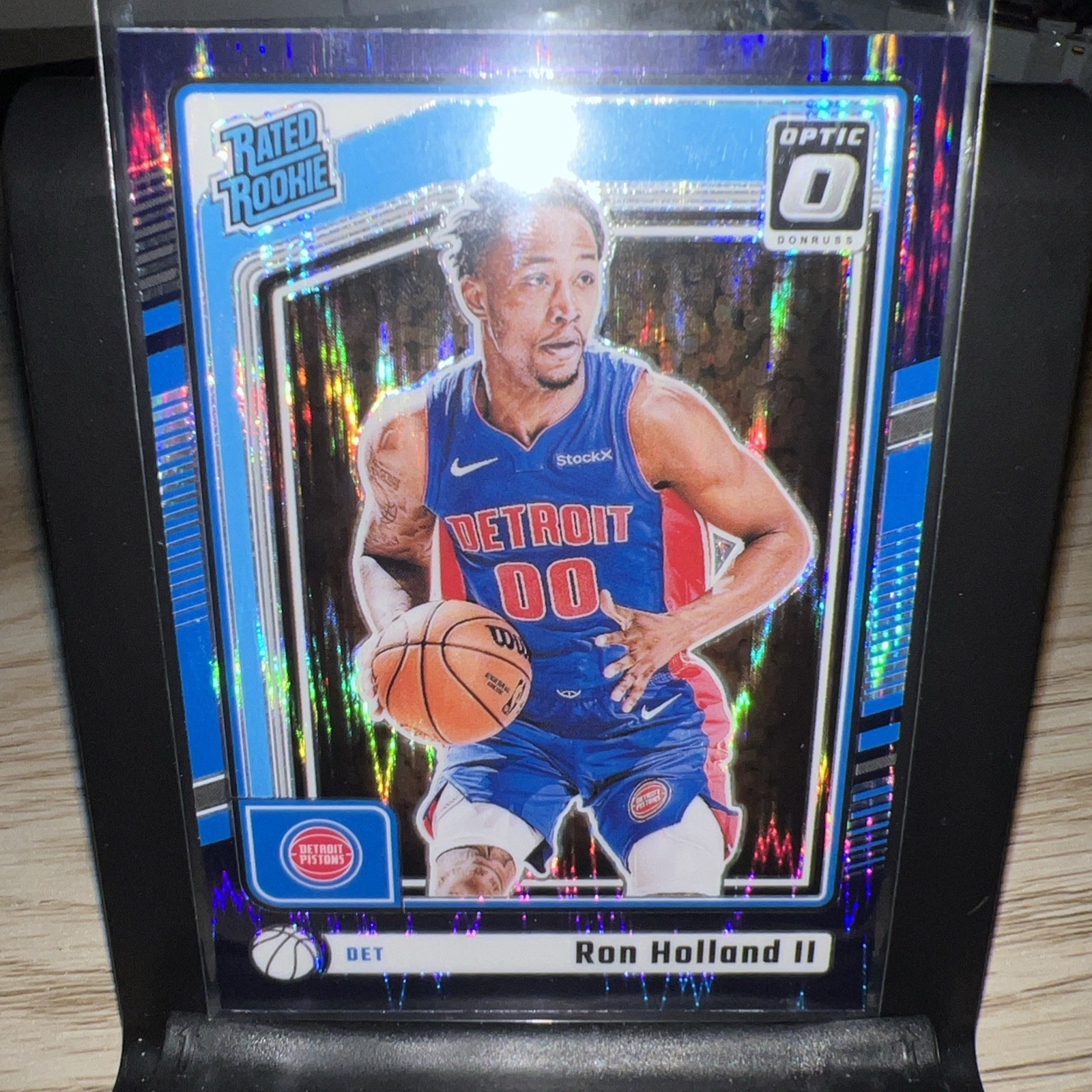 2024-25 Optic Ron Holland II Rated Rookie Purple Shock Prizm #291 RC Pistons