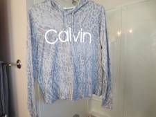 NWT women's long sleeve hoodie light weight Calvin Klein Size M gray colors