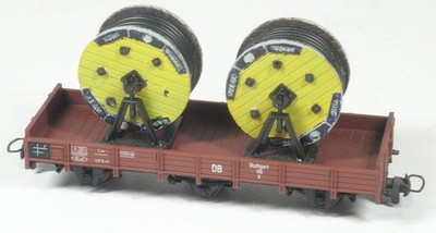 H0e 3-achs. Niederbordwagen X 196 DB m. Ladung Bemo 2001 TOP ! 1