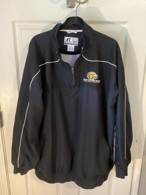 Russell Team Issue Quarter Zip Mesh Lined Wind Windbreaker Black USM Eagle Logo