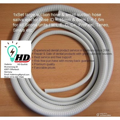 LARGE & SMALL SUCTION HOSE fits SIRONA SIEMENS UNIT OEM Quality