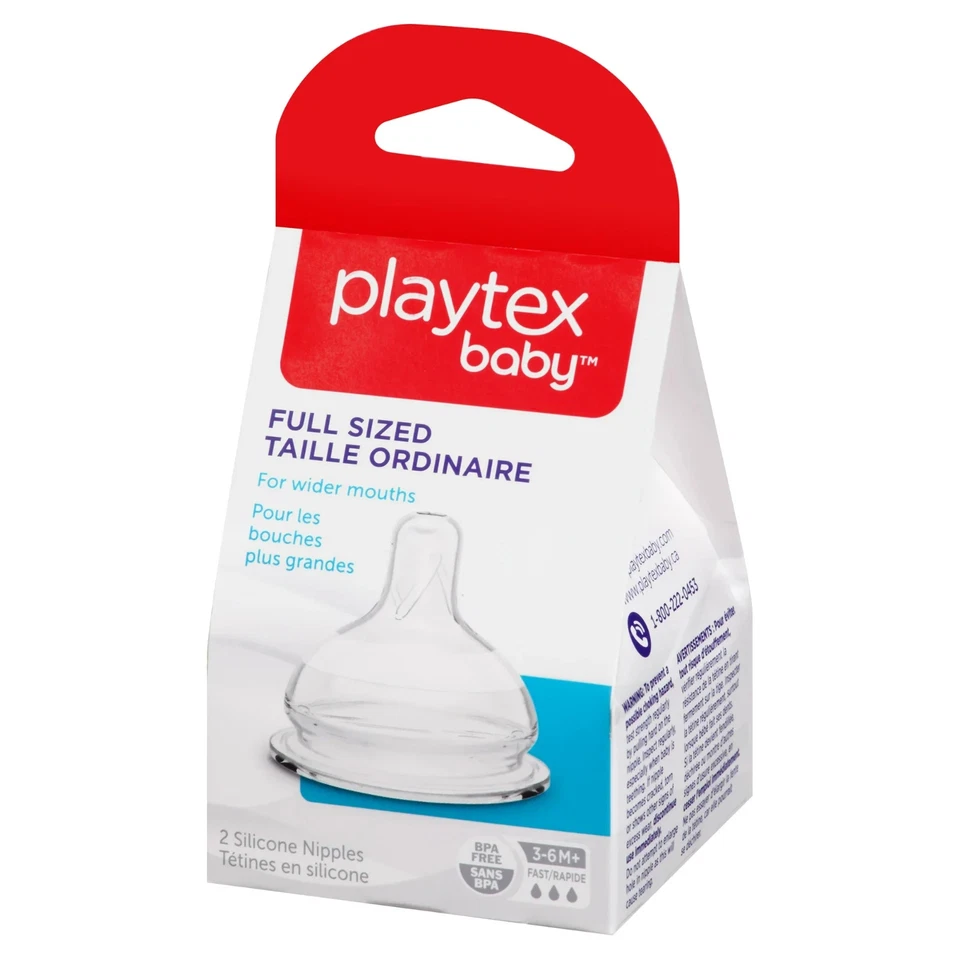 Соски Playtex Fast Flow упаковка 2 шт. | силиконовые без бисфенола А | полноразмерные | новые детские - Изображение 4 из 4