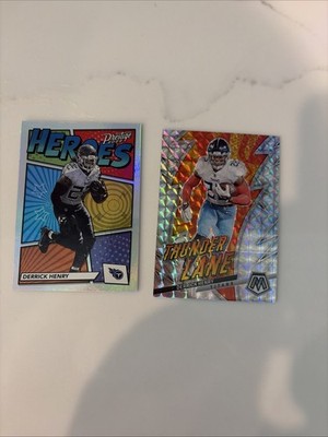 Derrick Henry Lot Of 2 Prestige Heroes And Mosaic Thunder Lane Silver