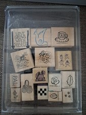Lot of 15 Rubber Stamps Small Miscellaneous Brands Some Used And New As Well