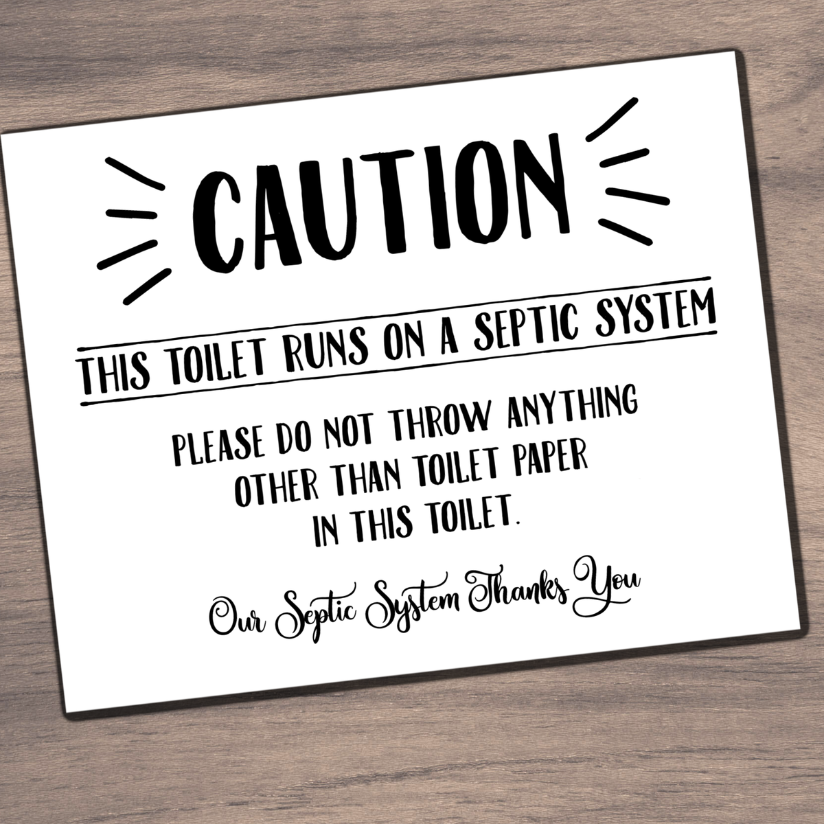 Bathroom Signs For Septic Systems