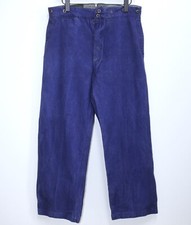 French 30/40s Blue Metis Cotton Buckle Back Work Chore Pants LE TRES SOUPLE W36