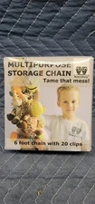 MiniOwls Multipurpose STORAGE Teddy CHAIN -White TOY ORGANIZER + 20 Clips