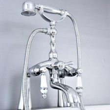 Polished Chrome Bathroom Claw foot Tub Faucet / Filler With Hand Shower stf761