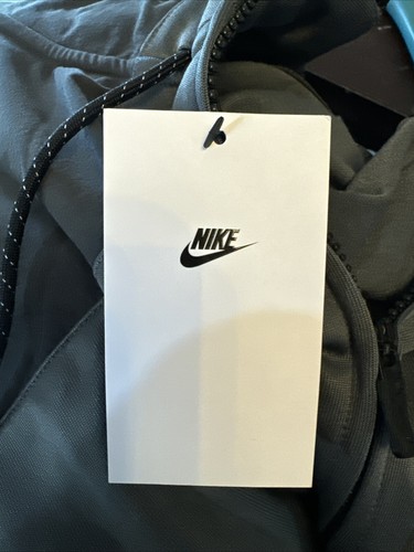 Mens Nike Air Max Poly Fleece Full Zip Hoodie Iron Grey Opti Yellow Size Medium - Picture 3 of 6