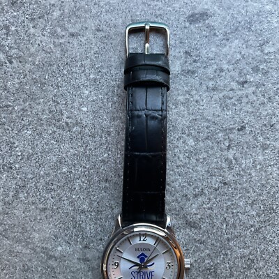 Bulova Womens 96T58 Silver Tone Black Leather Strap 30mm  display picture 1