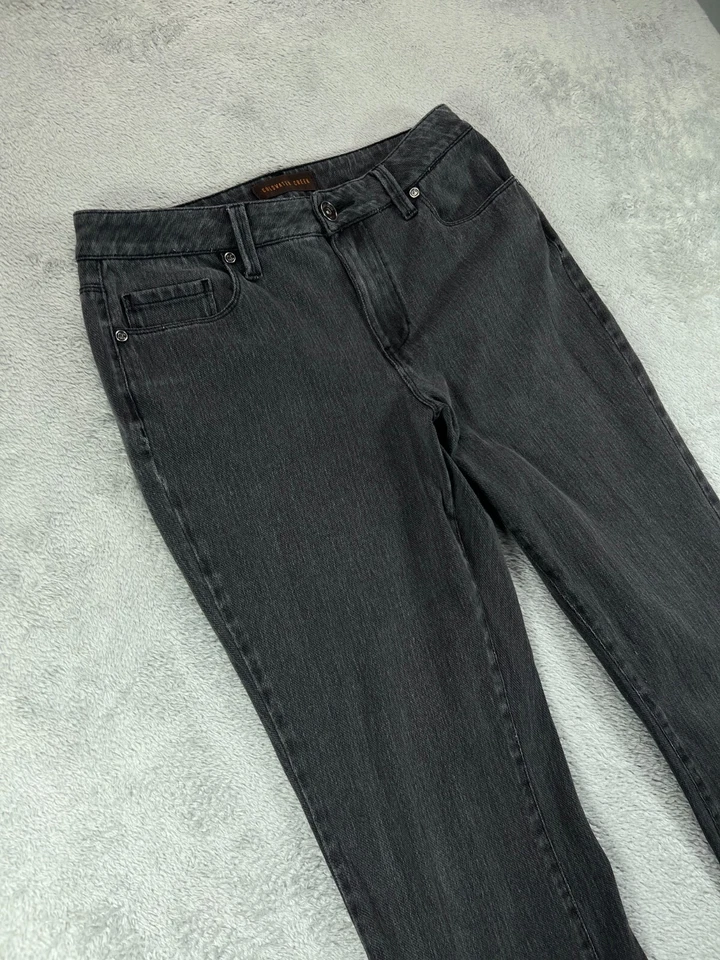 Pantalones para mujer 8 Coldwater Creek gris chino tiro medio acampanados elásticos Foto 2 de 4