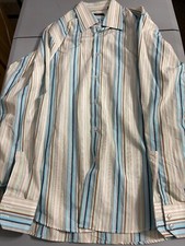 Hugo Boss Button Up Multi-Color Stripe Dress Shirt 17.5-44