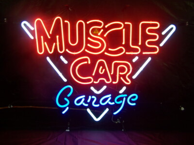 Muscle Car Garage 20"x16" Neon Lamp Light Sign Classic Car Display Wall ...