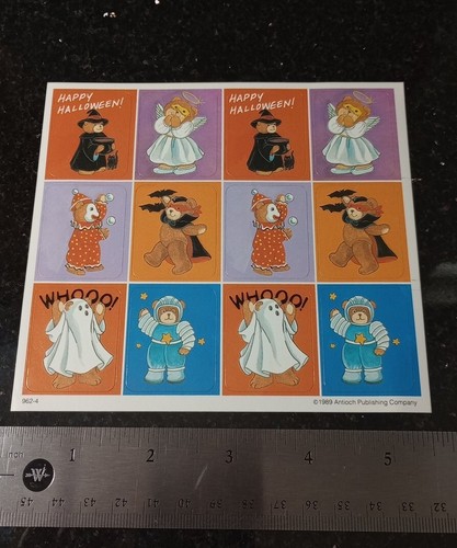 Vintage Stickers Bears Halloween Sticker Sheet VTG 80s RARE Antioch - Picture 5 of 10