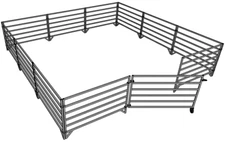 11 PACK OF ALUMINUM 5 Ft LONG 6 RAIL 40" SHEEP & GOAT PANELS & 1 GATE PEN ARENA