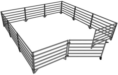 12 PACK OF ALUMINUM 5 Ft LONG 6 RAIL 40'' SHEEP & GOAT 11 PANELS 1 GATE PEN ARENA