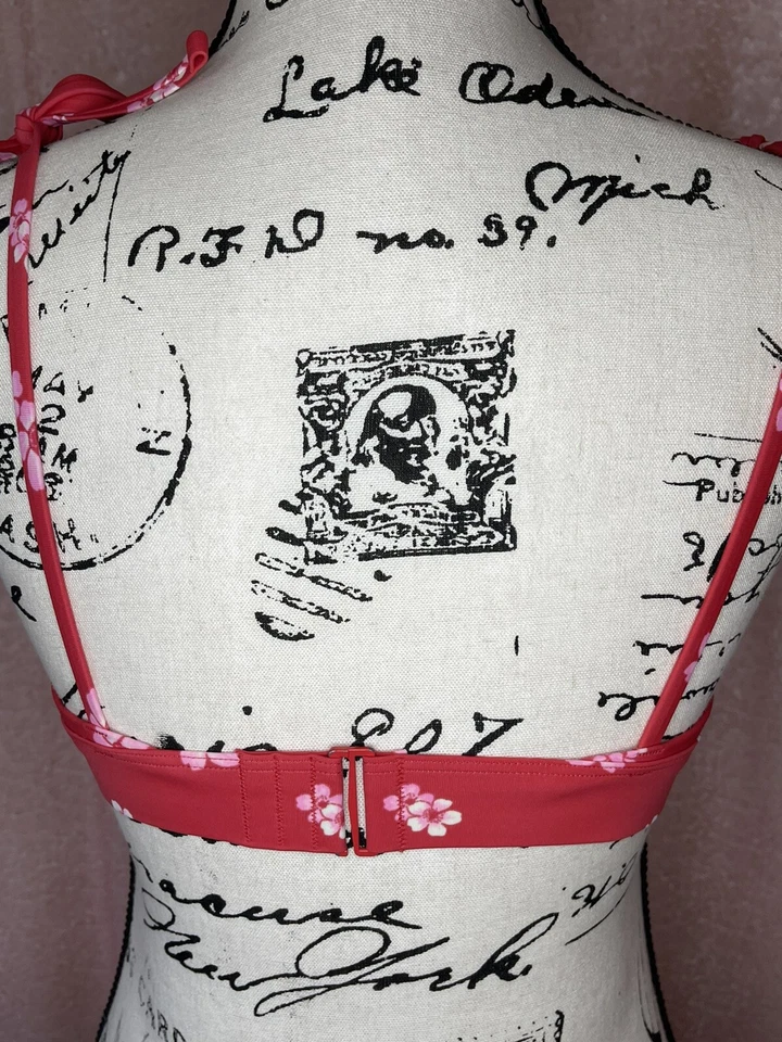 Sexy Bikini de Natación Aerie Perkier Push-up Con Aros Rosa Rojo Floral Talla 32C Foto 3 de 4