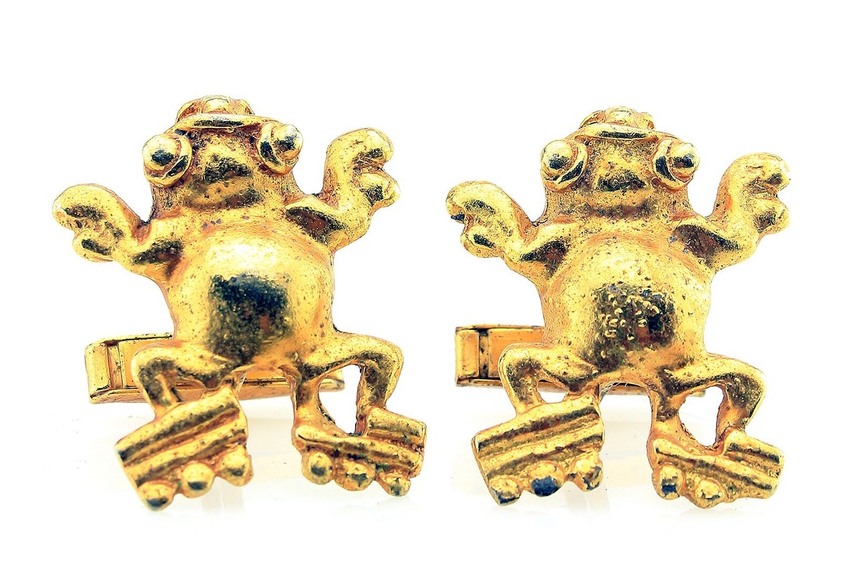 Vintage Alva Studios Museum Replicas Gold Tone Men's Frog
