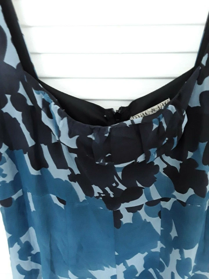 Vestido midi floral azul para mujer Mac & Jac talla L Foto 4 de 4