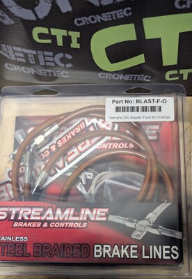 Streamline Front Brake Line (Orange/Std Length) - 03-06 Yamaha Blaster YFS 200
