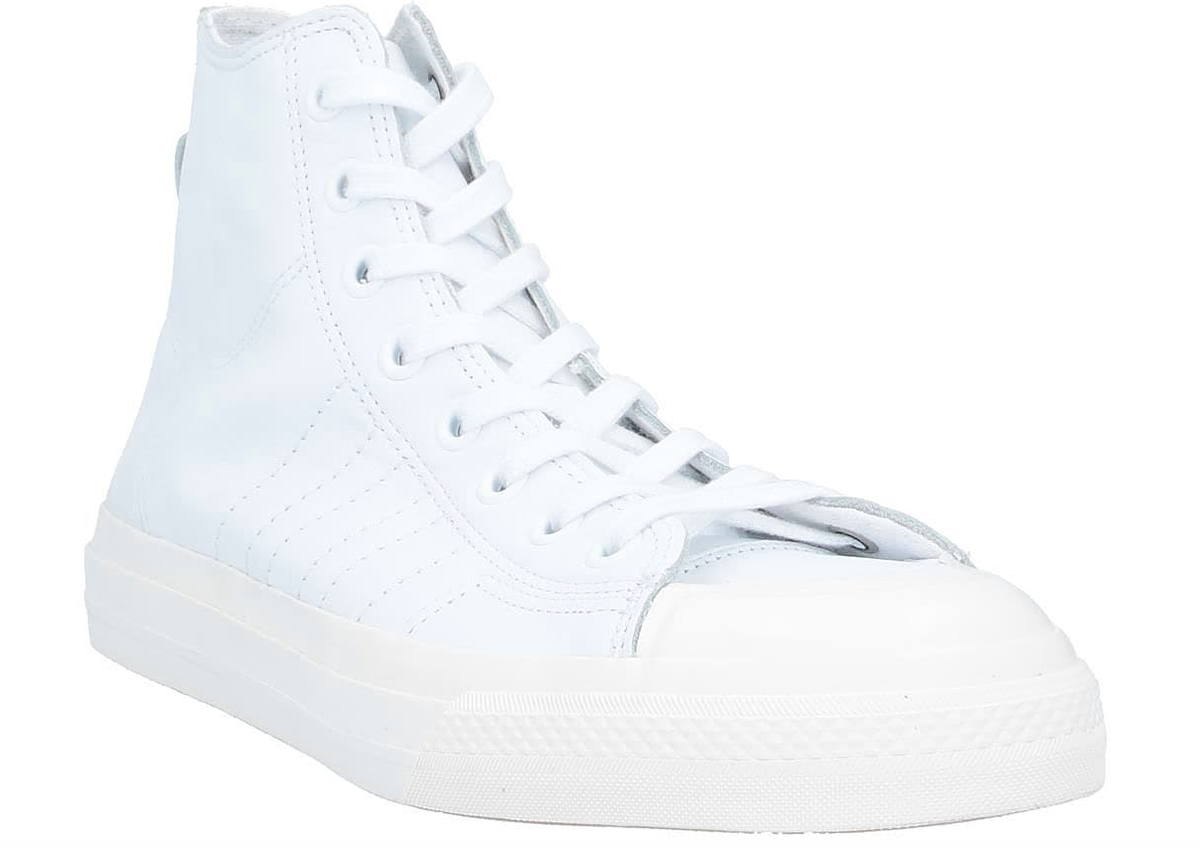adidas NEW Mens Nizza HI RF White Leather High-Top Lace-up