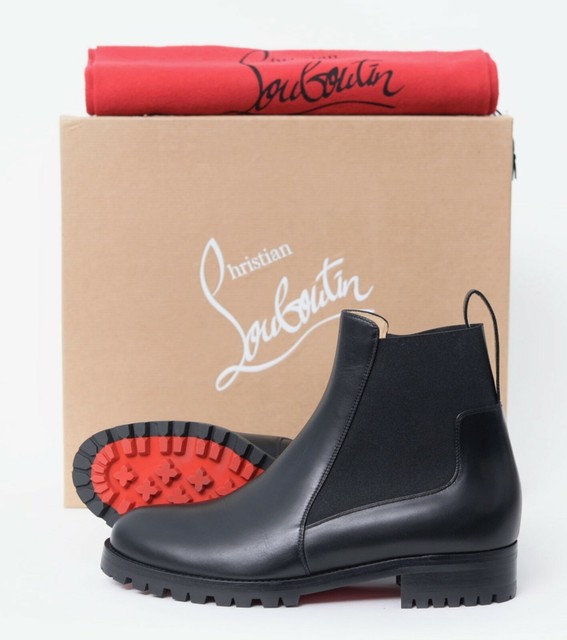 christian louboutin marchacroche leather red sole booties