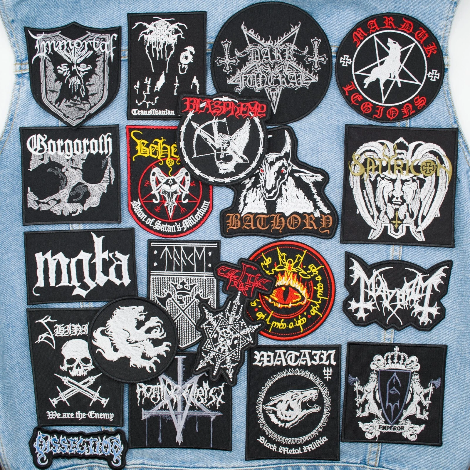Black Metal embroidered patches collection. 20 patches for $46.66