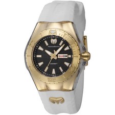 Technomarine Women's Watch Cruise Monogram Black Dial White Strap TM-122022