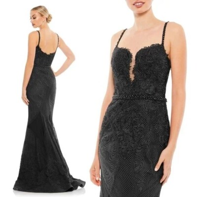 mac duggal graduation dress Mac Duggal - Blue Embroidered Puff Sleeve A-Line Gown main image 0